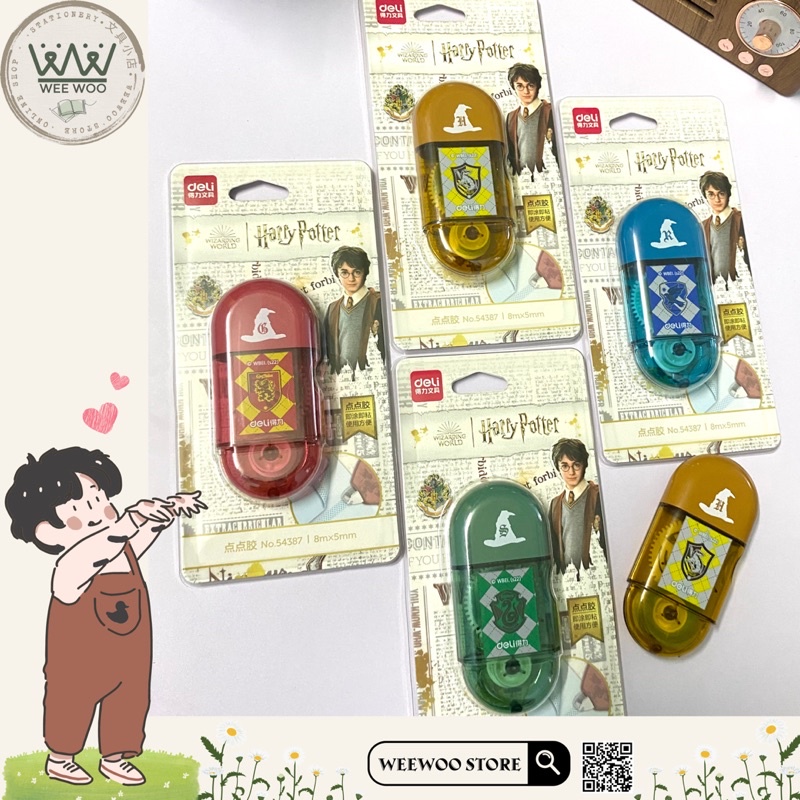 Băng keo hai mặt Deli x Harry Potter dạng kéo dài 8m - WeeWoo Store