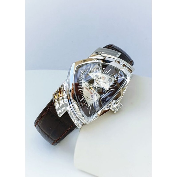 Đồng hồ nam cao cấp Hamilt lộ cơ máy Thụy Sĩ size 38x33mm dây da bảo hành 2 năm