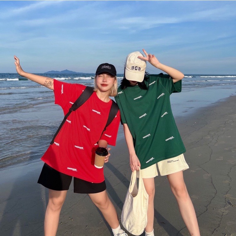 OMG -   Basic Tee Red , Áo Thun Form Rộng Tay Lỡ Cotton 2 Chiều Cao Câp
