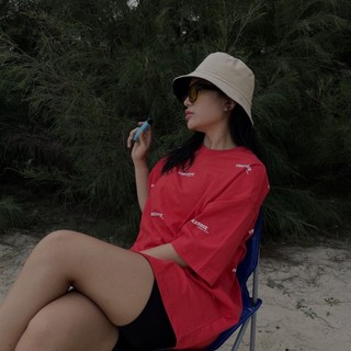 OMG -   Basic Tee Red , Áo Thun Form Rộng Tay Lỡ Cotton 2 Chiều Cao Câp