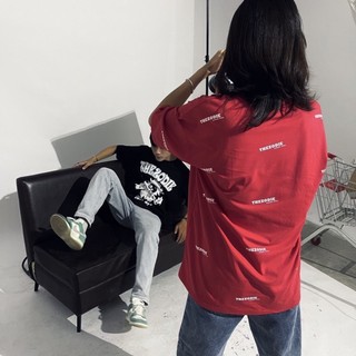 OMG -   Basic Tee Red , Áo Thun Form Rộng Tay Lỡ Cotton 2 Chiều Cao Câp