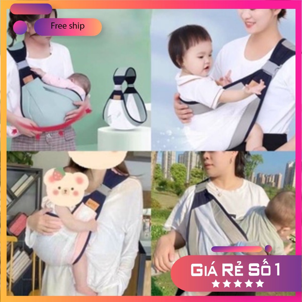 Địu trẻ em địu cho bé sơ sinh nhiều tư thế vải lưới mềm mát gọn nhẹ dễ dàng sử dụng