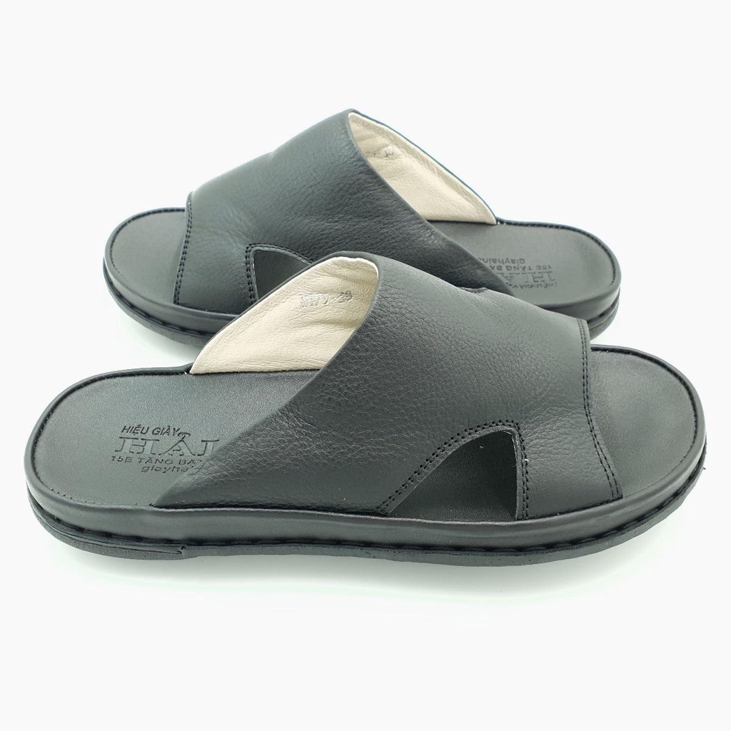 Dép nam quai ngang Hải Nancy da bò hạt mềm MT79D
