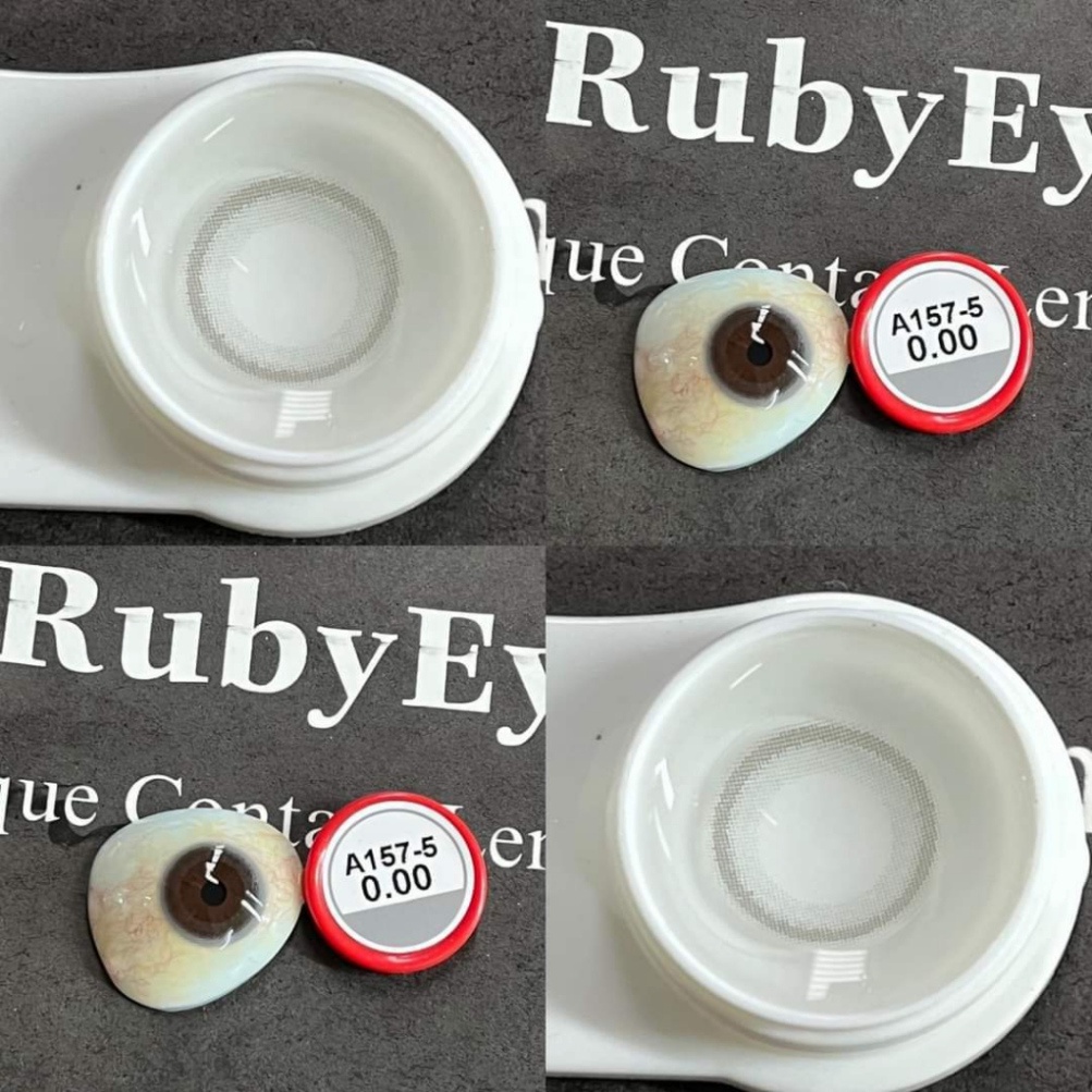 RUBY EYES Kính Áp Tròng Mẫu XámTây SiIlicone HydroGel Ruby Eyes Đủ Độ Cận Giãn Nhỏ