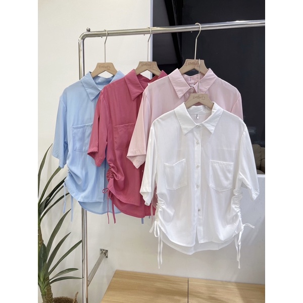 Áo sơ mi cộc tay buộc eo SM14