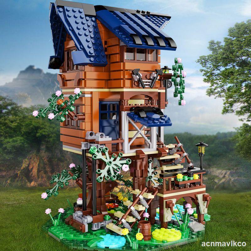 Bốn Mùa Ngôi Nhà Trên Cây Lắp Ráp Khối Xây Dựng Mô Hình Tương Thích Với Lego Street View Series Đồ Chơi Trẻ Em Bé Trai