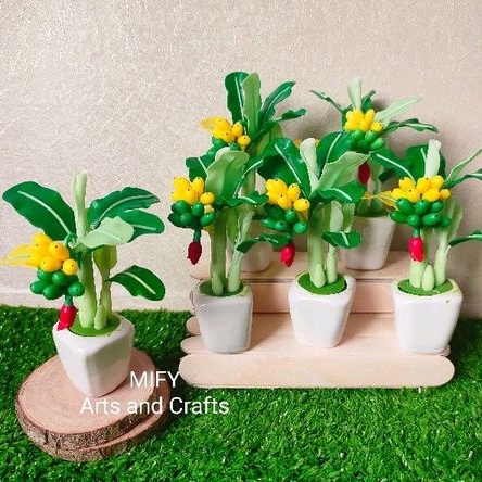 Chậu cây chuối đất sét loại nhỏ - Làm quà tặng/trang trí