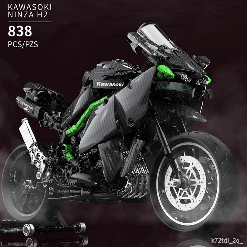 Xe máy Kawasaki H2R Tương thích với Lego Building Blocks Đồ chơi lớn dành cho người lớn