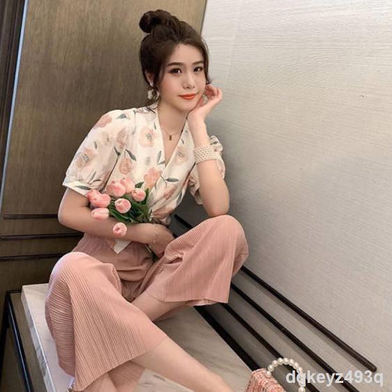 Thời trang mới mùa hè phiên bản Hàn Quốc tuyết đến thăm quần ống rộng hàng đầu của phụ nữ phù hợp với quần chín điểm lỏn