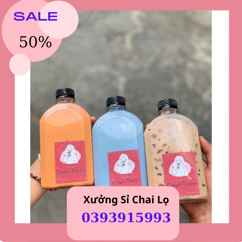 Chai Nhựa Dẹp Vai Bầu 250ml Dày Dặn. Chai Dẹp Tròn