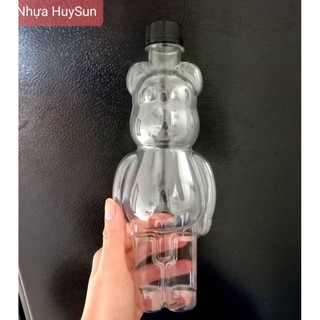 Chai Nhựa Hình Gấu Bearbick, Gấu Bạo Lực 330ml, 500ml Đựng Trà Sữa, Đựng Kẹo. Có Test Kiểm Định
