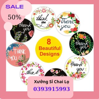 10 tem thank you 2.5cm có sẵn keo