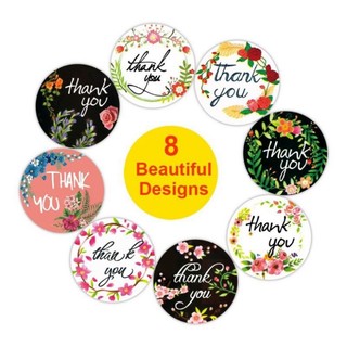 Combo 100c tem dán thank you 2.5cm sẵn keo dán