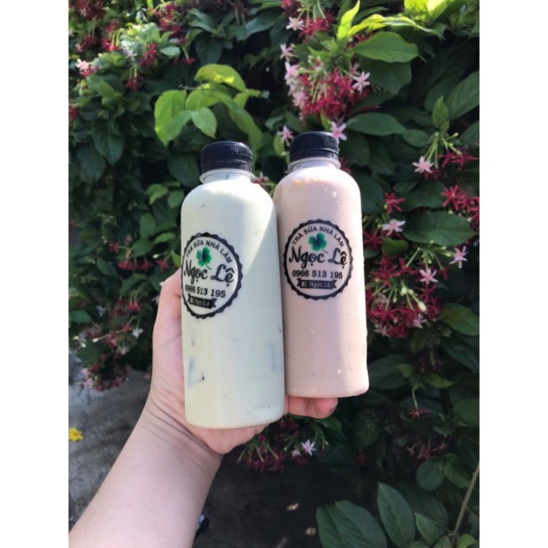 100 chai nhựa tròn 330ml kèm tem thank you ♥