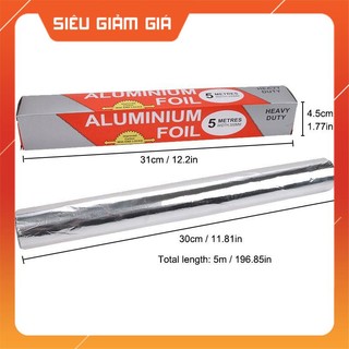 CUỘN GIẤY BẠC NƯỚNG ĐỒ ĂN ALUMINIUM (size 30cm x 3m)  -Lemarsx