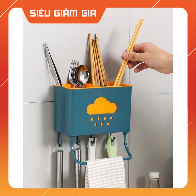 Kệ Đựng Đũa Thìa Nhà Bếp Treo Tường Hình Đám Mây, Ống Đựng Đũa Thìa, Hộp Đựng Đũa Treo Tường  -Lemarsx