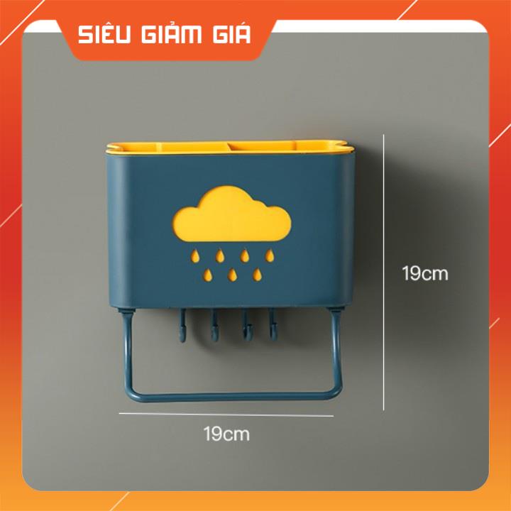 Kệ Đựng Đũa Thìa Nhà Bếp Treo Tường Hình Đám Mây, Ống Đựng Đũa Thìa, Hộp Đựng Đũa Treo Tường  -Lemarsx