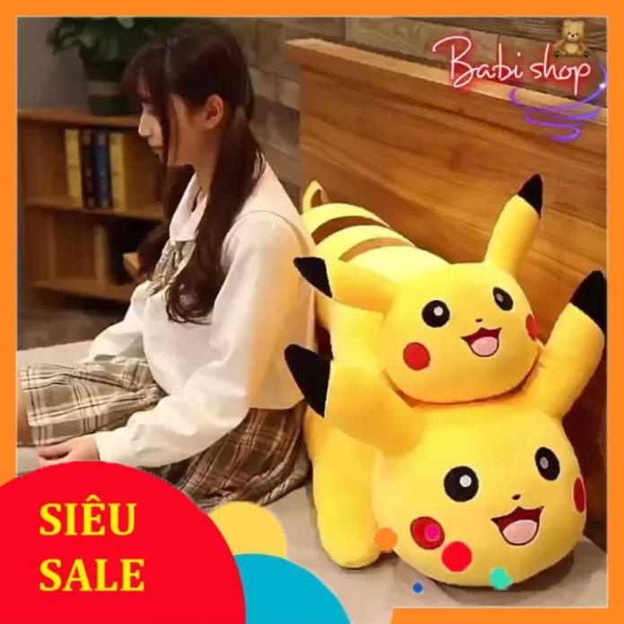 Sỉ Gấu Bông PIKACHU Vàng, Chất Liệu Cao Cấp, Mềm Mại Dài 44cm