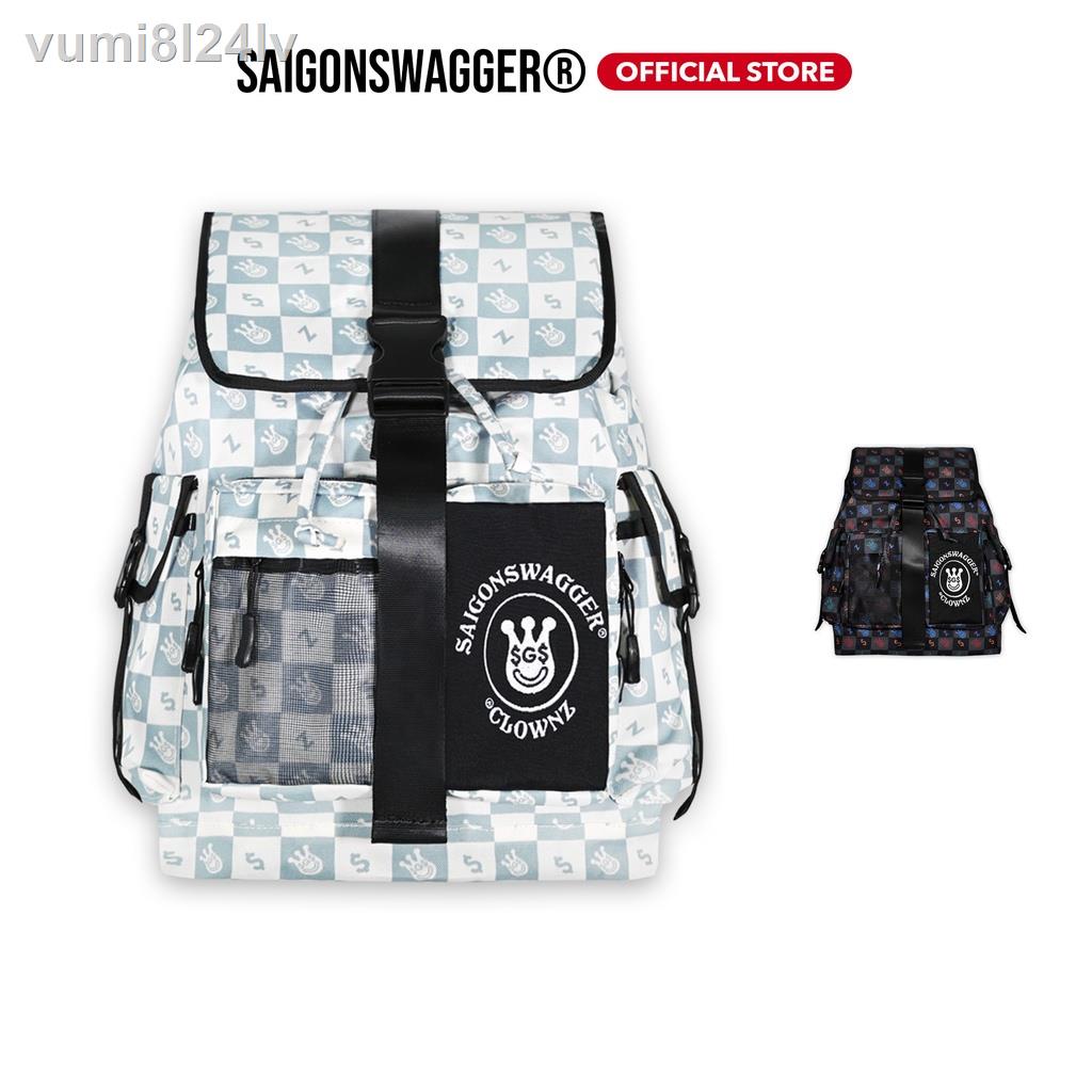 ◐Balo Thời Trang Nam Nữ Hoạ tiết Checkerboard SAIGON SWAGGER® SGSxClownZ Joke Backpack-Ngăn Chống Sốc Laptop