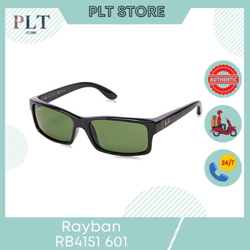 Kính Mát Rayban RB4151 601 (59-17-140) mắt vuông đen, viền nhựa đen Full Box