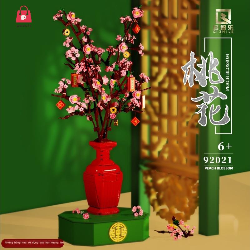 【Chất lượng nhập khẩu】92021 Khối xây dựng và hoa trang trí đào với túi thơm tương thích quà tặng đồ chơi Lego