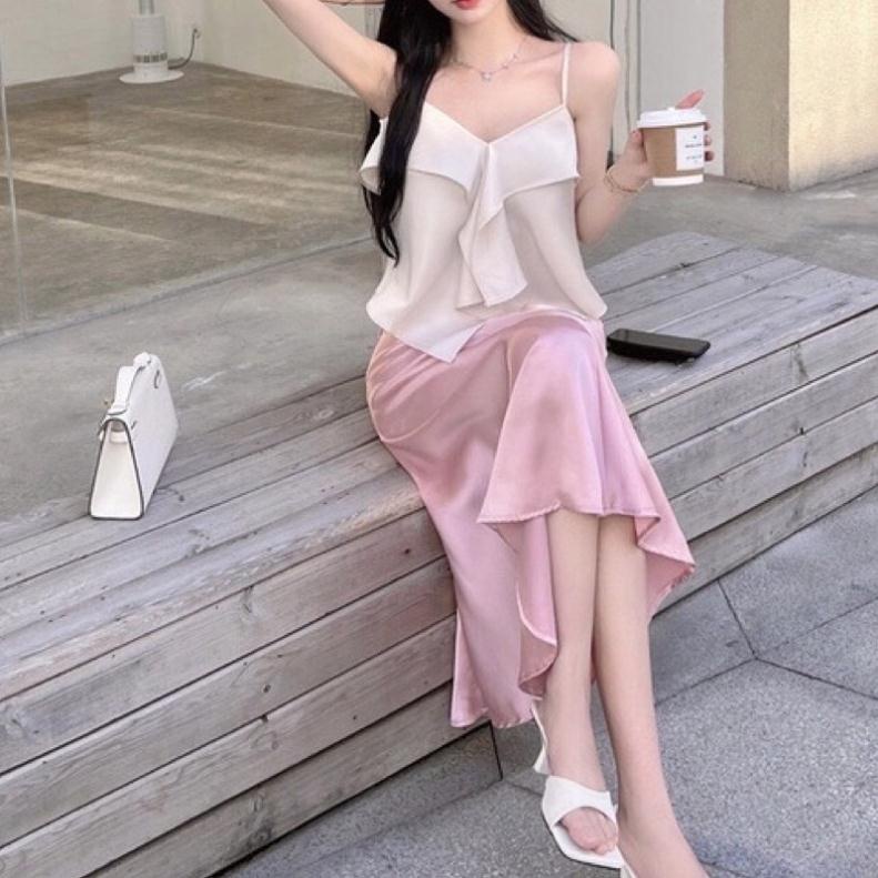 Chân Váy Lụa,Chất liệu lụa cao cấp