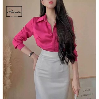 Chân váy bút chì lụa công sở