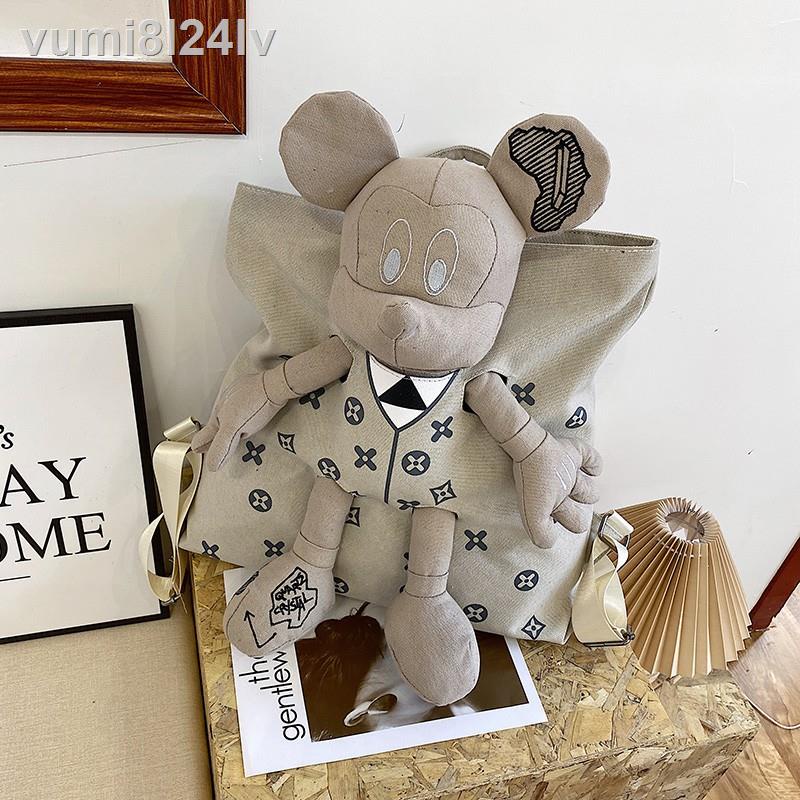 ஐ▩✔Balo vải Uzzlang độc lạ hình chuột Mickey (Hàng Sẵn)