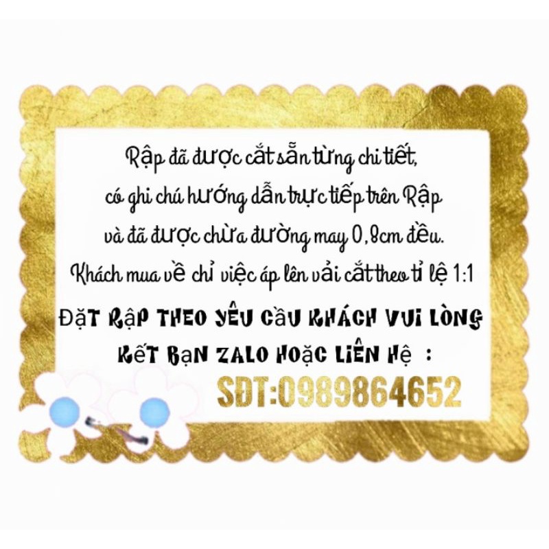 1012 Rập Giấy Cắt May Áo Khoác Phối Nơ Cho Bé