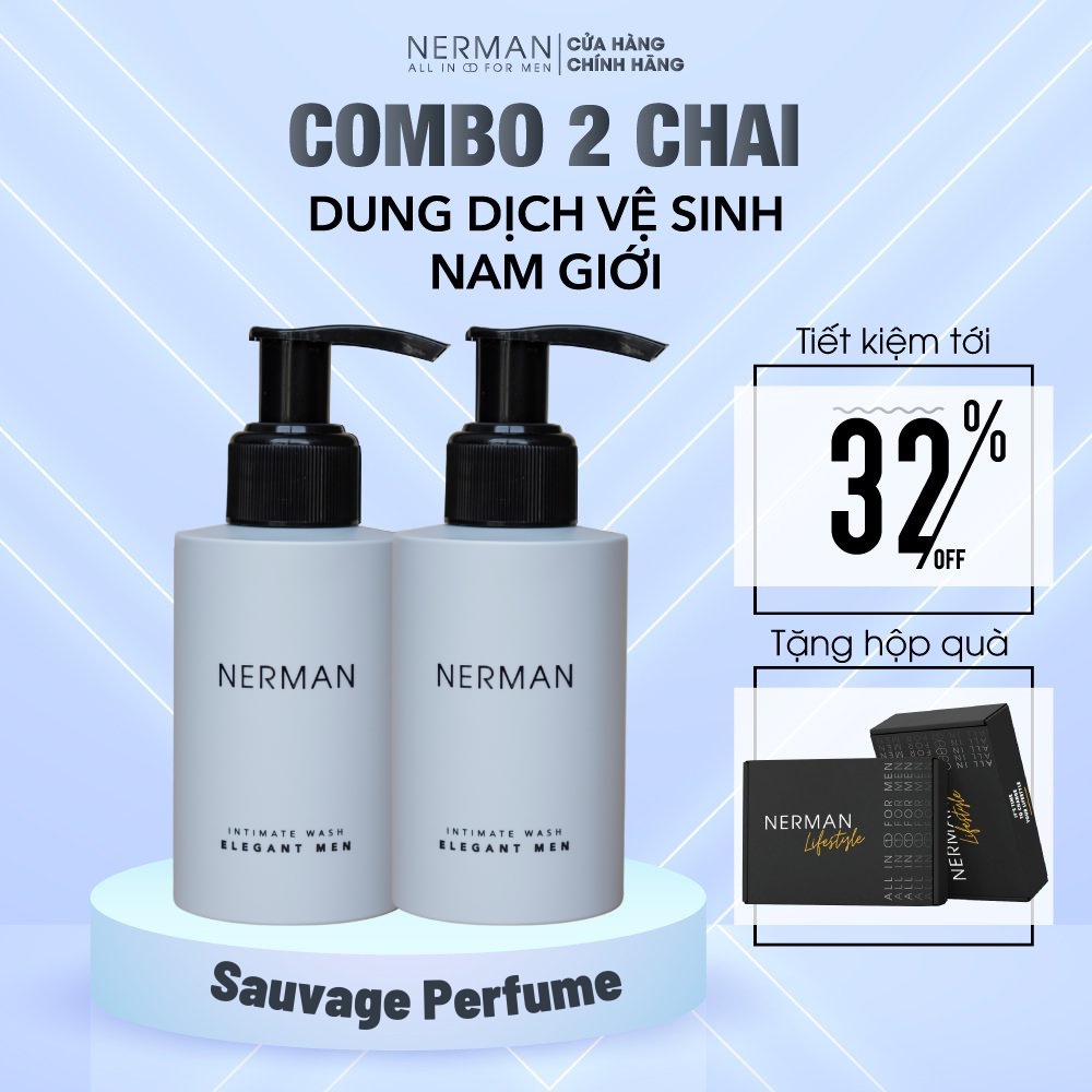 Dung dịch vệ sinh nam giới Nerman Elegant Men Nerman hương nước hoa cao cấp 100ml/ chai