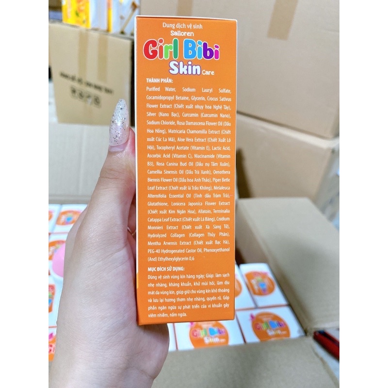 Dung dịch vệ sinh trẻ em Salloren Girl Bibi Skin 150ml