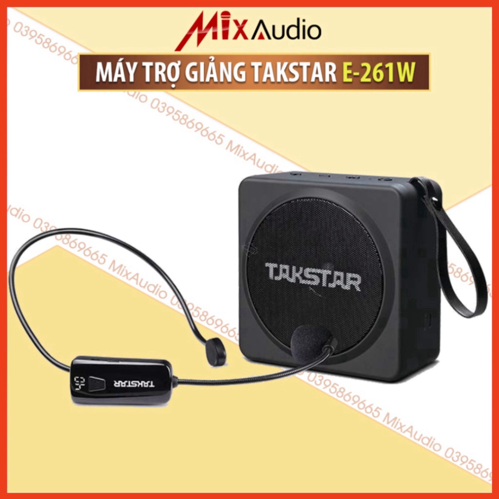Máy Trợ Giảng Không Dây Takstar E261W Công Suất Lớn 25W, Trang Bị Mic Cầm Tay/Cài Đầu, Chính Hãng Cao Cấp Bảo Hành 1 Năm