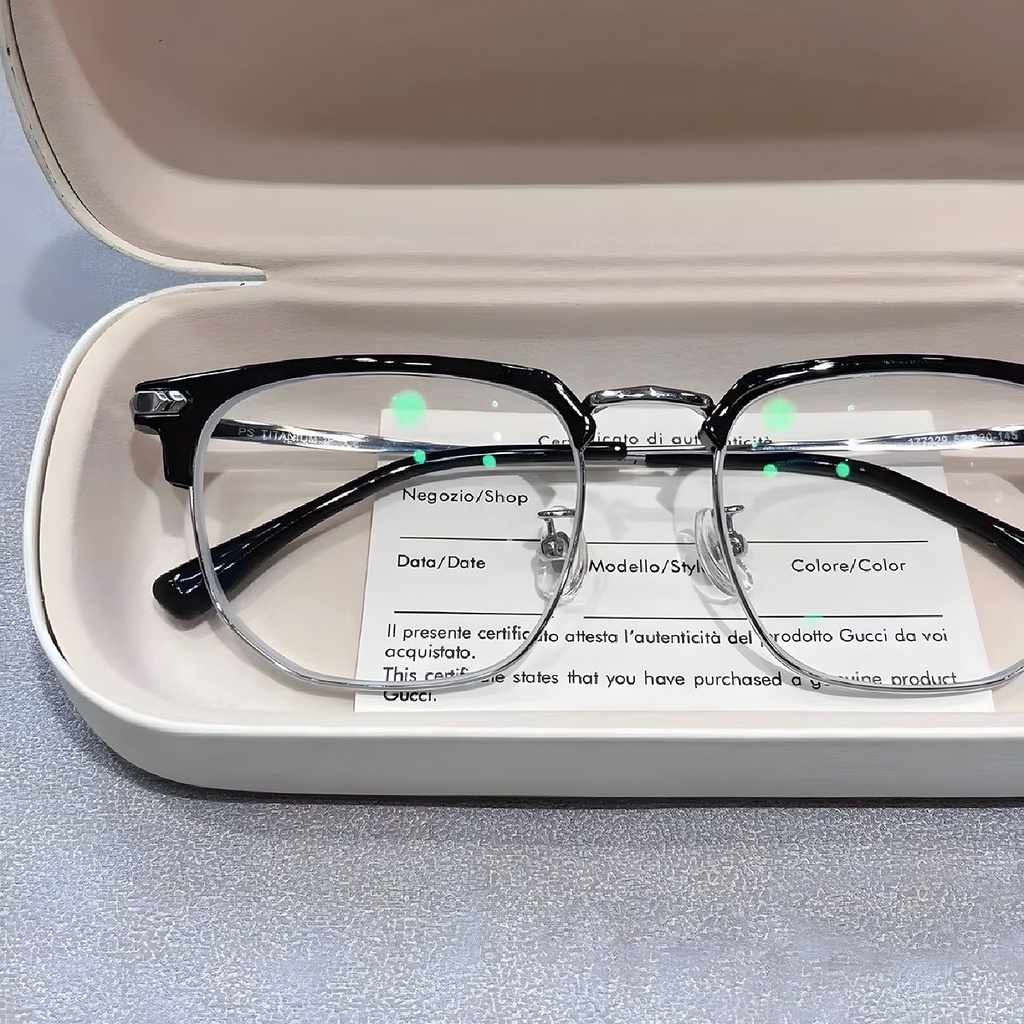 Mắt Kính Nửa Gọng Chống Ánh Sáng Xanh Phong Cách Nghệ Thuật Cho Nam