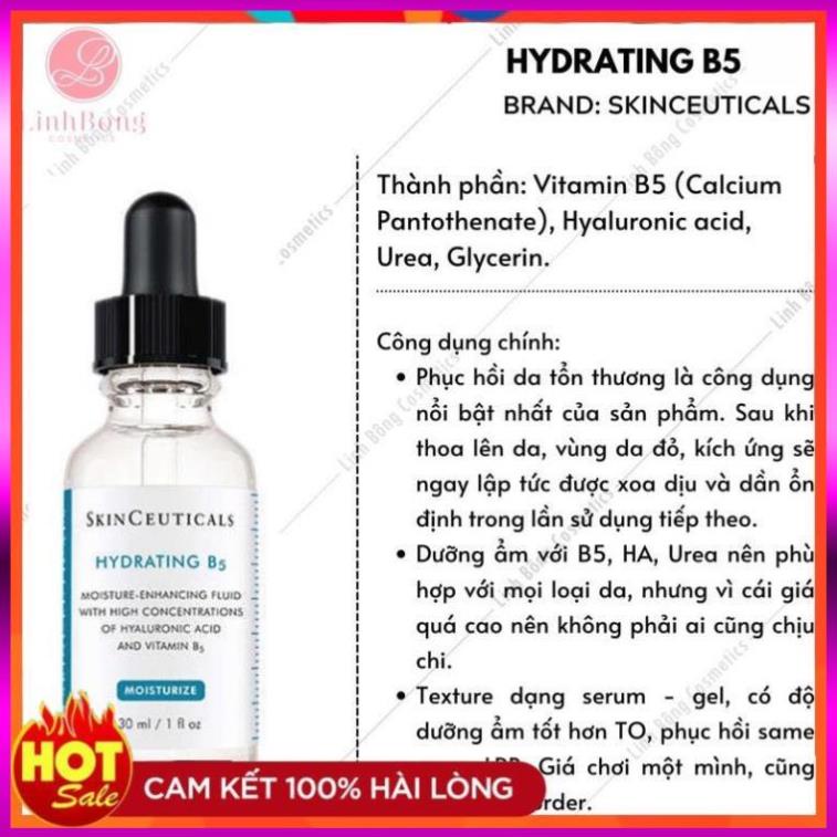 Serum skinceuticals HYDRATING B5 GEL cấp nước cấp ẩm phục hồi da siêu đỉnh bản Mỹ 30ml -Toca