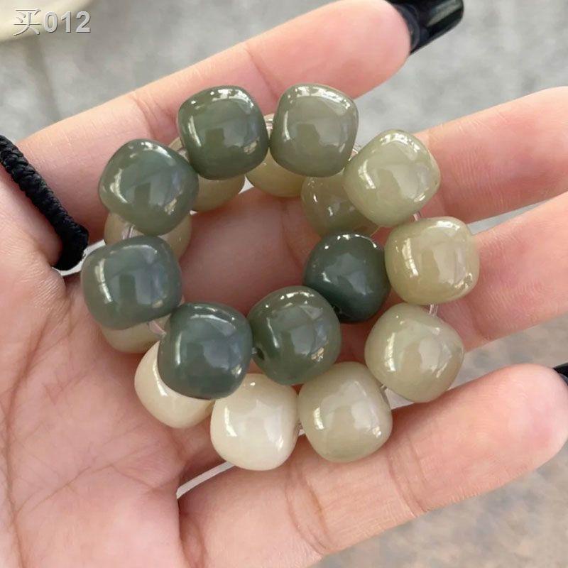【HOT】✈Vòng đeo tay chơi chữ màu ngọc bích trắng xuyên thấu quanh ngón với độ dốc mềm mại hồng phiên bản dành cho học sin