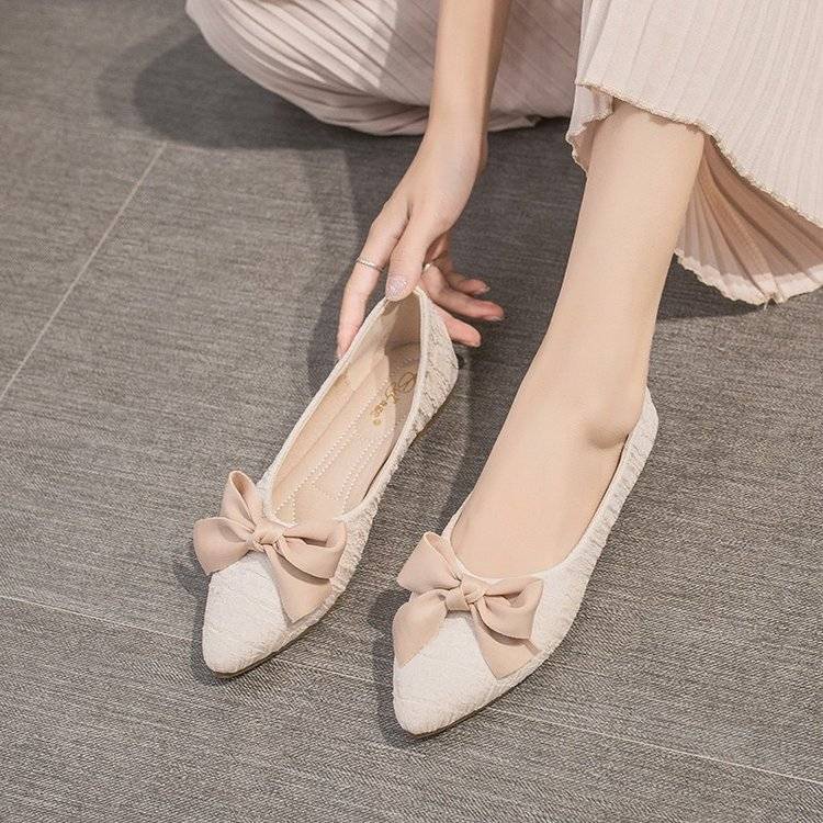 Giày Búp Bê Đế Mềm Phong Cách Chanel Hàn Quốc Thời Trang Xuân Thu 2021