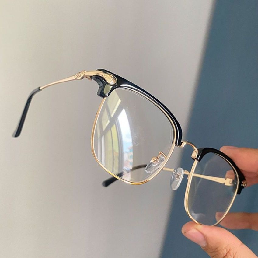 Mắt Kính Nửa Gọng Tròn Chống Ánh Sáng Xanh Thời Trang Cho Nam Và Nữ
