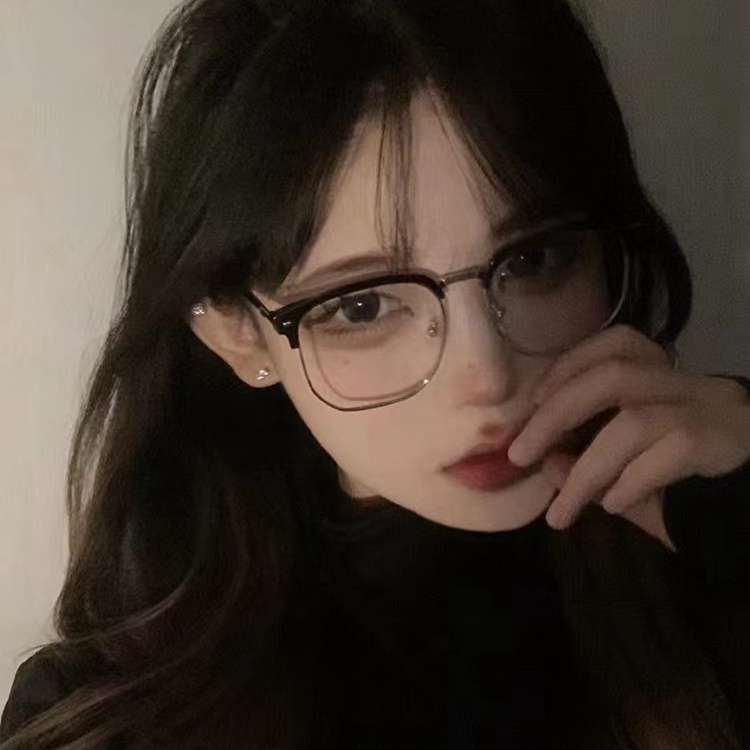 Mắt Kính Nửa Gọng Tròn Siêu Nhẹ Chống Ánh Sáng Xanh Thời Trang Cho Nữ