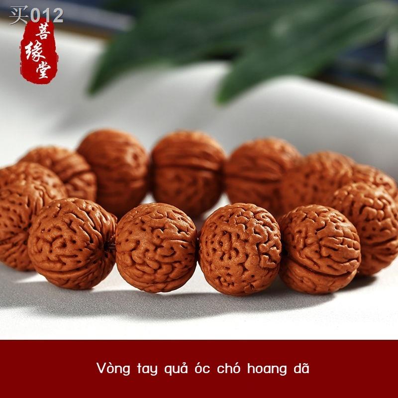 【2023】❒Boyuantang mô hình não hoang dã đào lõi vòng đeo tay cọc ngắn hạt giống ban đầu gỗ Huwen chơi Phật