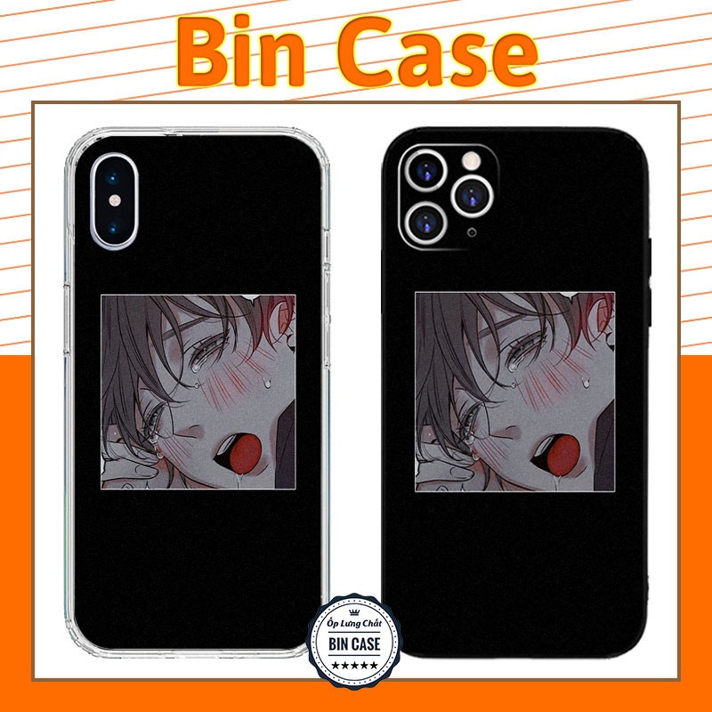 🔥Ốp Silicon Chống Sốc Khuôn Mặt Đang Khóc Anime Hentai iphone 14 13 12 11 Pro Max 6 7 8 Plus X Xr Xs Max TRUYENTRANH190