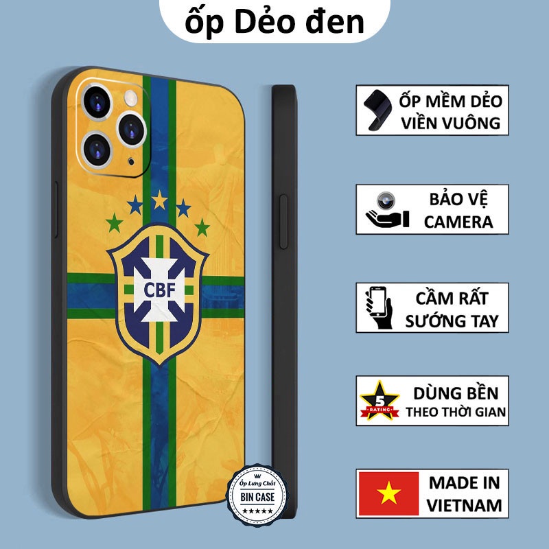 ⚽Ốp Lưng Đội Tuyển Quốc Gia Braxin ⚽Brazil SELECAO Vàng Xanh iphone 14 13 12 11 Pro Max 6 7 8 Plus X Xr Xs Max BONGDA406
