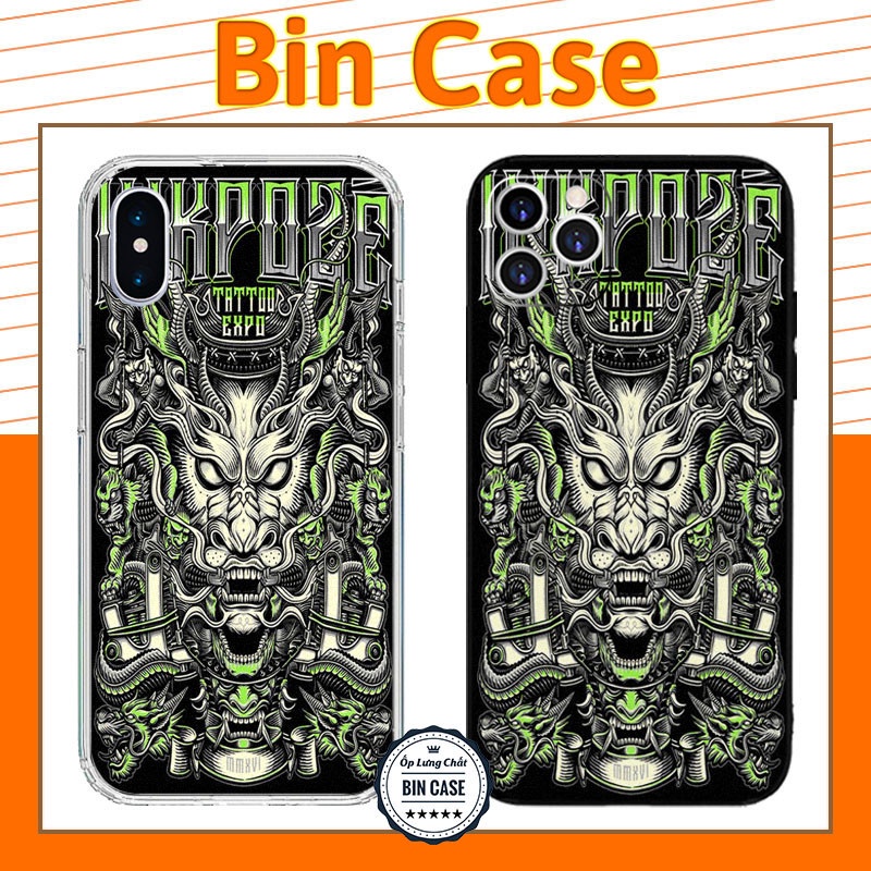 Ốp iPhone XS MAX Hình Xăm Mặt Quỷ Ma Quái Inkpoze Tattoo Expo iphone 14 13 12 11 Pro Max 6 7 8 Plus X Xr Xs Max DOCLA005