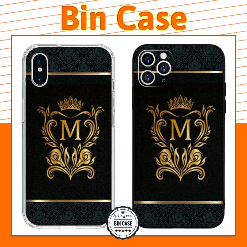 🔥Ốp Lưng Hình Chữ M Màu Vàng Gold 🔥Thiết Kế Cho Người Tên M iphone 14 13 12 11 Pro Max 6 7 8 Plus X Xr Xs Max HOAVAN047