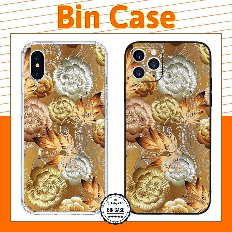 Ốp Dẻo Cạnh Vuông Sang Trọng Cho Nữ Màu Vàng Gold Đẹp DocDao iphone 14 13 12 11 Pro Max 6 7 8 Plus X Xr Xs Max HOAVAN043