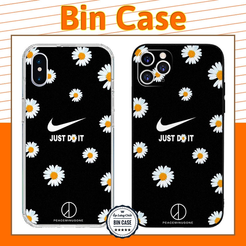 🔥Ốp iPhone Hình Hoa Cúc Nike Just Do It 🔥Logo Peaceminusone iphone 14 13 12 11 Pro Max 6 7 8 Plus X Xr Xs Max HOAVAN036