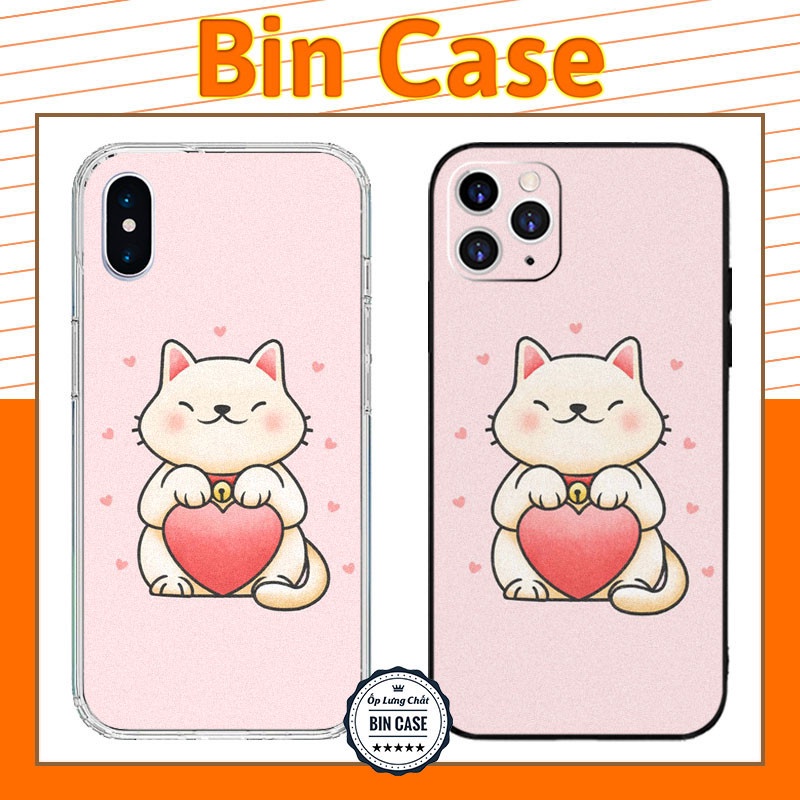 Ốp iphone màu hồng in hình Mèo cute Ốp silicon dễ thương cho nữ iphone 14 13 12 11 Pro Max 6 7 8 Plus X Xr Xs Max MEO039