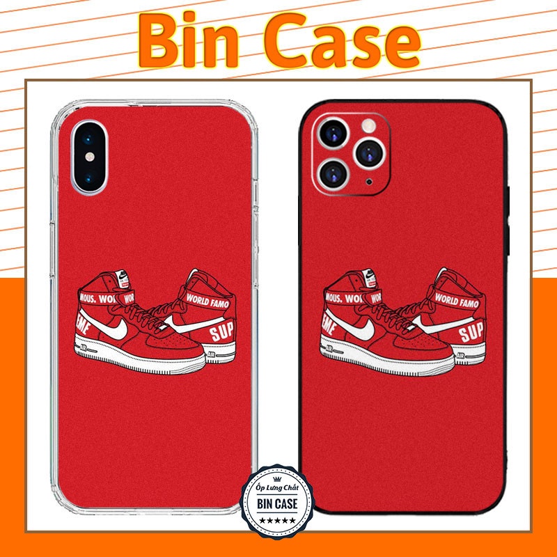 🔥Ốp Nike Air Force Supreme World Famous 🔥Ốp màu đỏ cực hot iphone 14 13 12 11 Pro Max 6 7 8 Plus X Xr Xs Max BRAND080