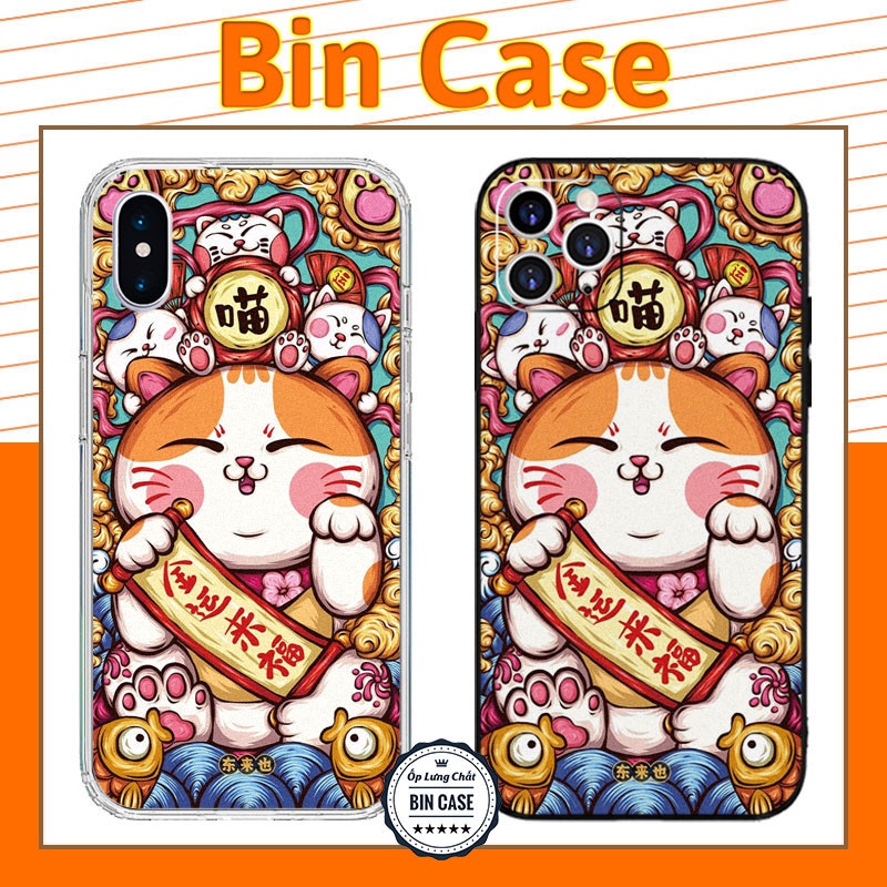 ❤Ốp iPhone Mèo Thần Tài Đẹp Cho Nữ Cute ❤Mèo Dễ Thương Dễ Mến iphone 14 13 12 11 Pro Max 6 7 8 Plus X Xr Xs Max MEO068