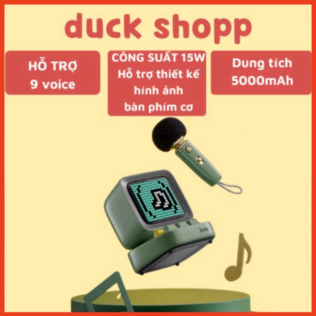 Loa Bluetooth Divoom MIC công suất 15W kết hợp micro karaoke và màn hình bàn phím - ngày hội siêu sale