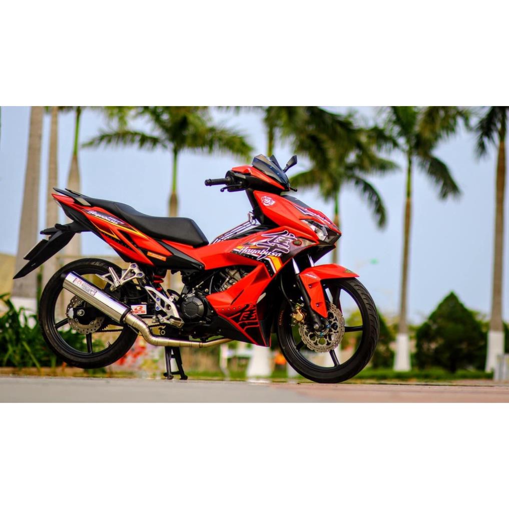 Bi Decal [Siêu Sale] TEM RỜI mẫu chữ tàu Hayabusa cho Winner X đỏ - tem 3 lớp cao cấp